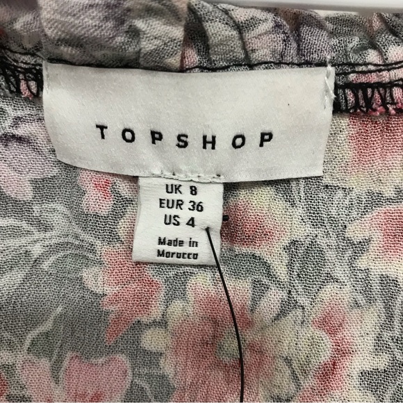 Topshop Floral Front Tie Blouse - Picture 6 of 9